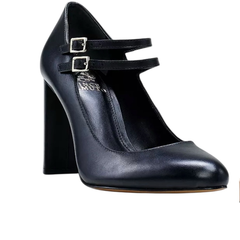 Vince Camuto Black Double-Strap Mary Jane Pumps - Picture 3 of 16